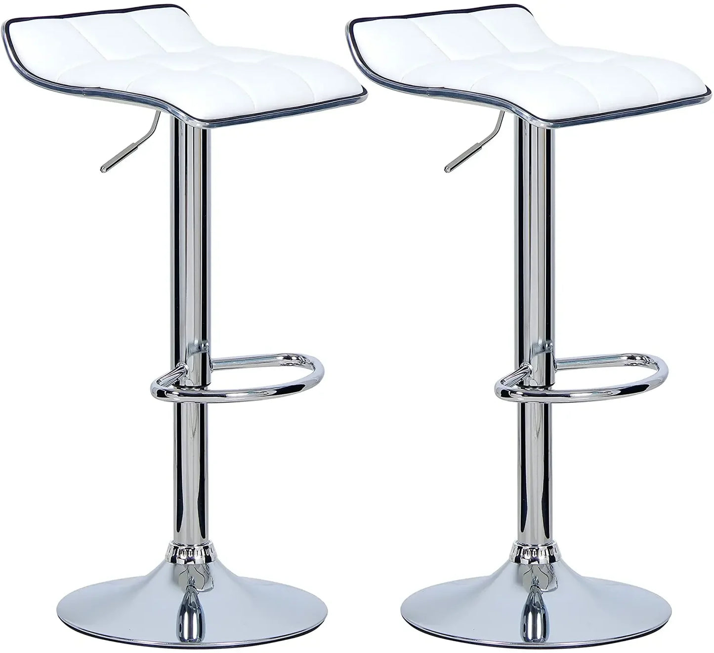 2PCs/Set Bar Stools Counter Stool Faux Leather Well Padded Seat Surface Dining Room Chair Hight-Adjustable Swivel Bar Chair