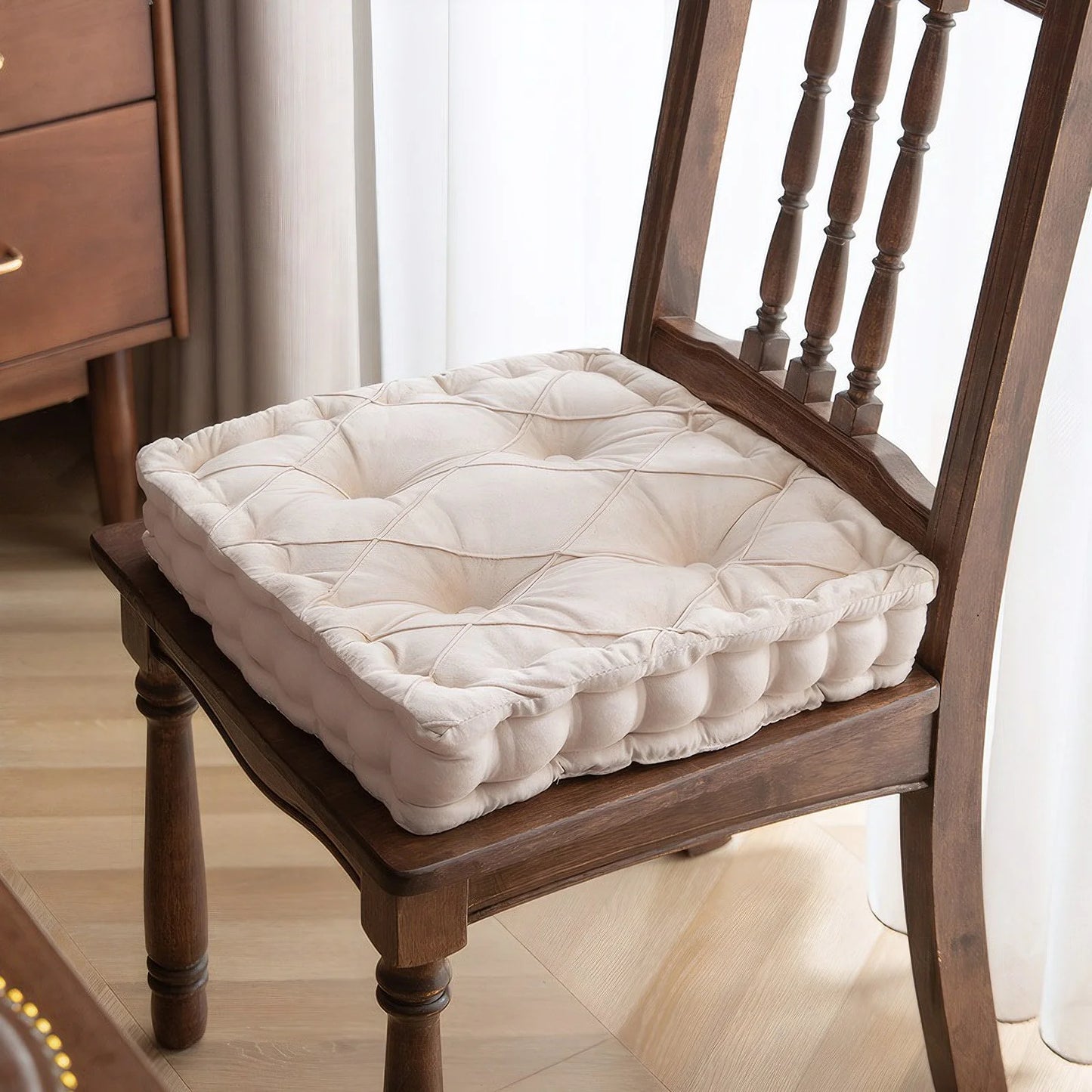Dutch Velvet Thickened Chair Cushion Armchair Booster Cushion Seat Pad Jacquard Seat Riser Cushion for Chair Floor with Handles