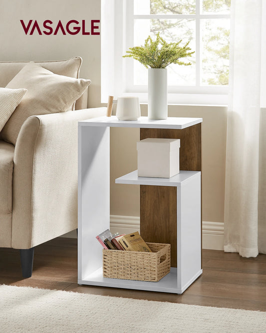 VASAGLE Side Table, Bedside Table, Open Storage, Can Be Used Vertically or Horizontally, Modern, 30 x 40 x 60 cm