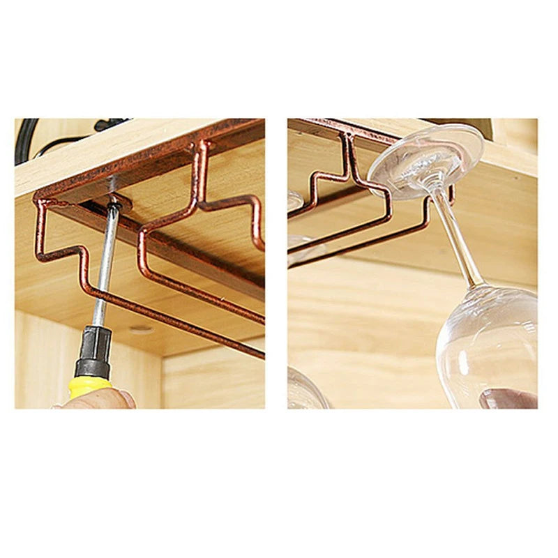 Wine Glass Rack Stainless Steel Hanging Holder Cup Stemware Stand Teacup Goblet Hanger Shelf Home Kitchen Bar Sipplies