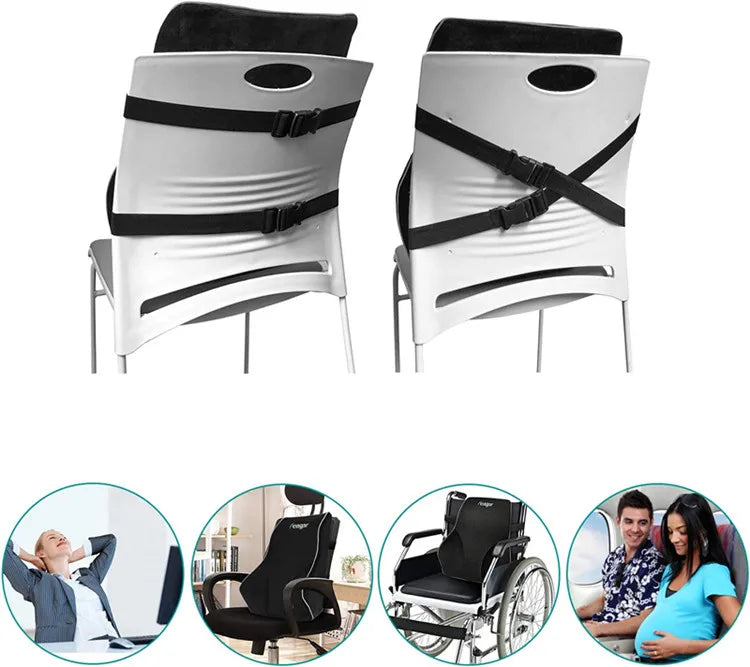 Lumbar Support Pillow, Memory Foam Back Support Cushion Lumbar Support for Office Chair, Car Seat, Recliner