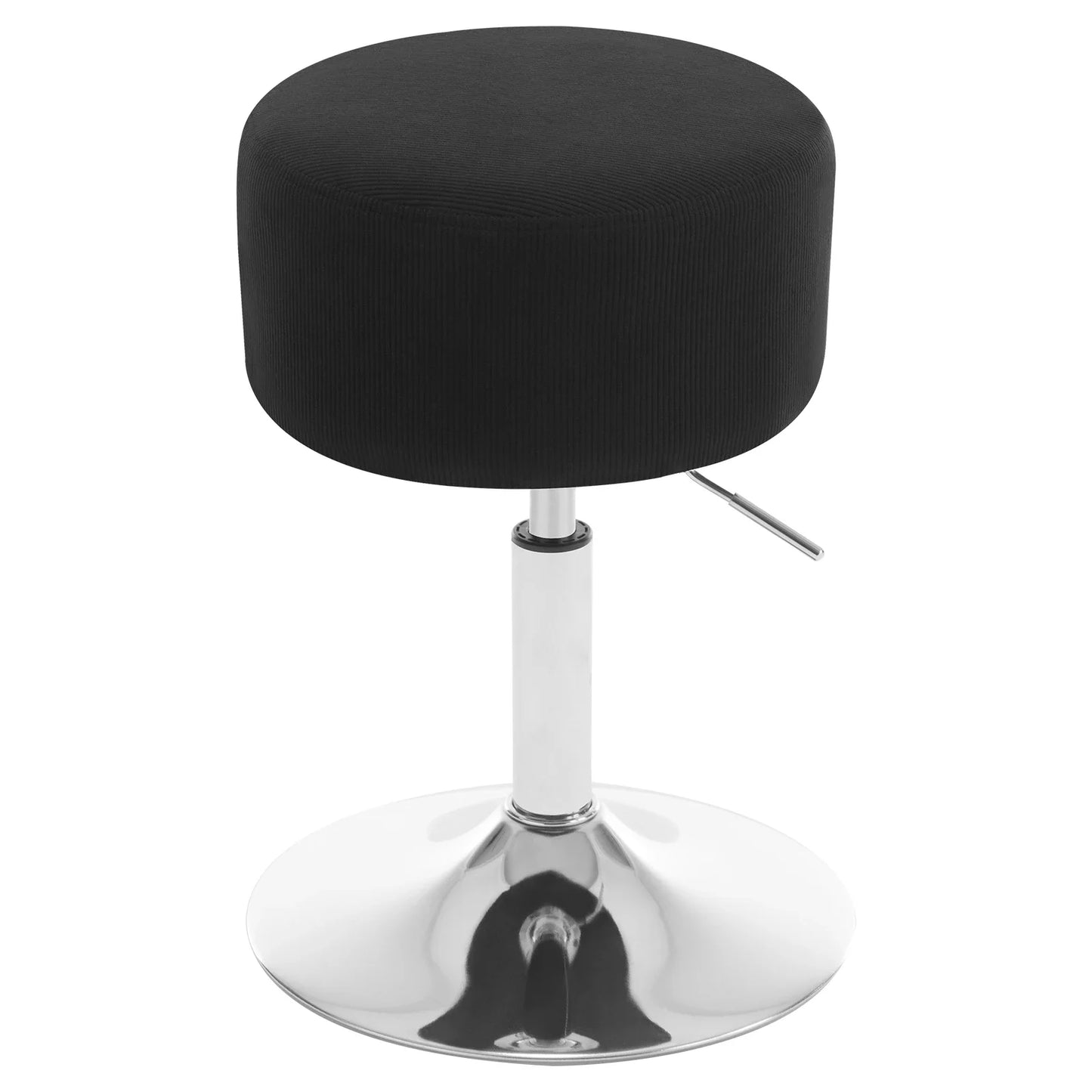 1PC White Round Swivel Bar Stools Height-Adjustable Makeup Stools Corduroy Padded Stools for Office Kitchen Home