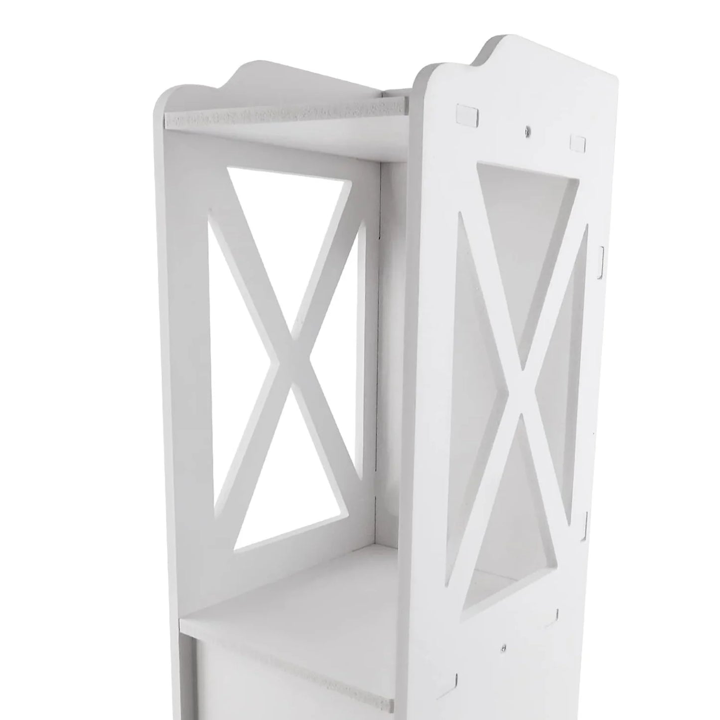 BRIEFNESS Bathroom Cabinet Waterproof Cabinet Freestanding Toilet Paper Cabinet Freestanding Storage Shelf White 80 x 18 x 20 cm