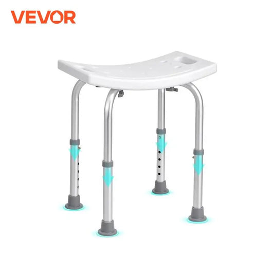 VEVOR Shower Chair Adjustable Height Shower Stool with Built-in Handles Shower Seat for Inside Shower or Tub 158.8 kg Capacity