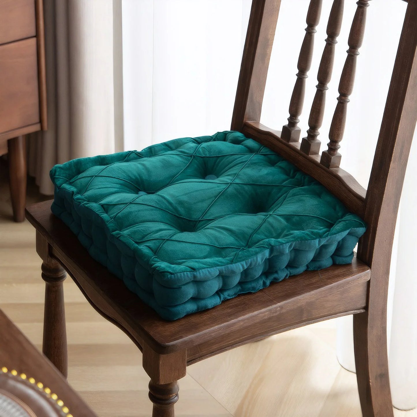 Dutch Velvet Thickened Chair Cushion Armchair Booster Cushion Seat Pad Jacquard Seat Riser Cushion for Chair Floor with Handles