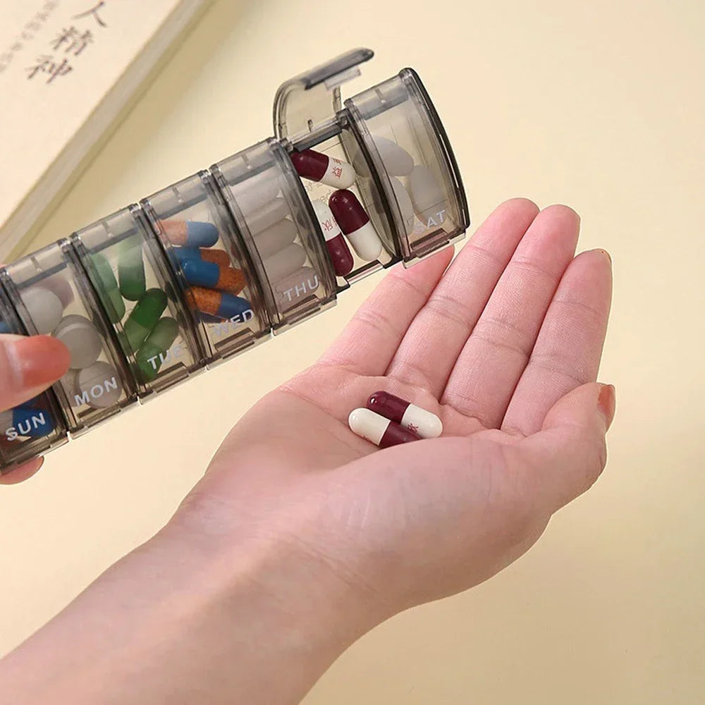 7 Day Pill Case, Daily Vitamin Case Medicine Box, Pill Containers for Medicine Supplements Fish Oil, Weekly Small Pill Organizer