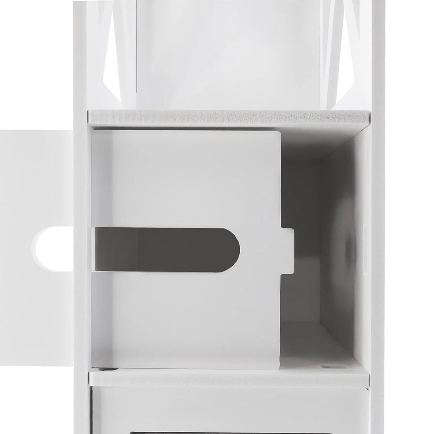 BRIEFNESS Bathroom Cabinet Waterproof Cabinet Freestanding Toilet Paper Cabinet Freestanding Storage Shelf White 80 x 18 x 20 cm