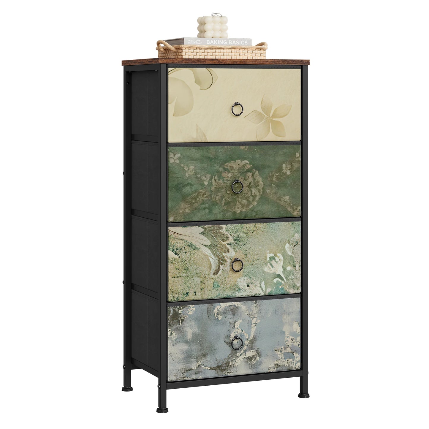 Fabric Chest of Drawers with 4 Drawers