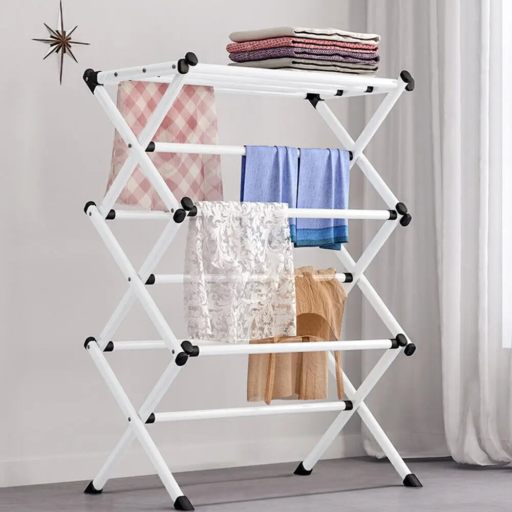 Heavy Duty Airer Drying Rack Clothes Horse Indoor Outdoor Laundry Rack~