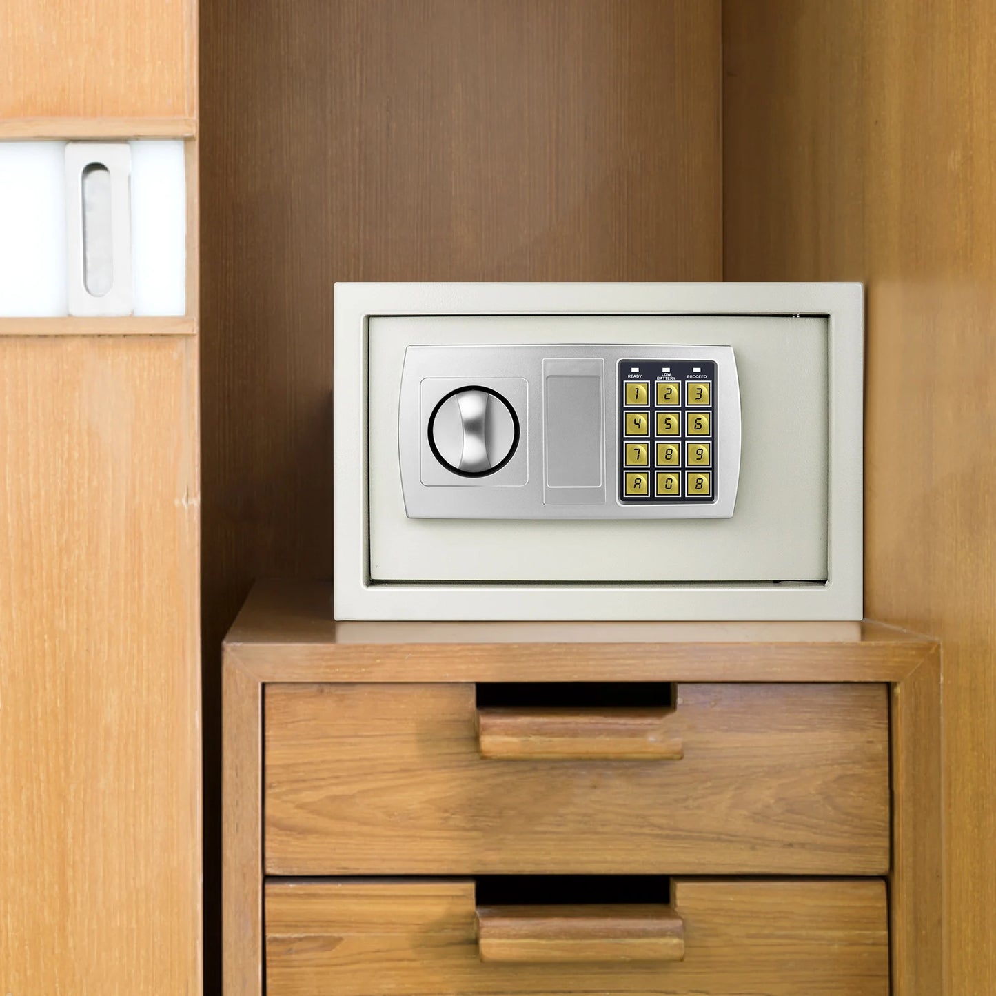 Fireproof 8.5L Electronic Password Security Safe Money Cash Deposit Box Office Home Safe Password Key Anti-theft Safe Box Home