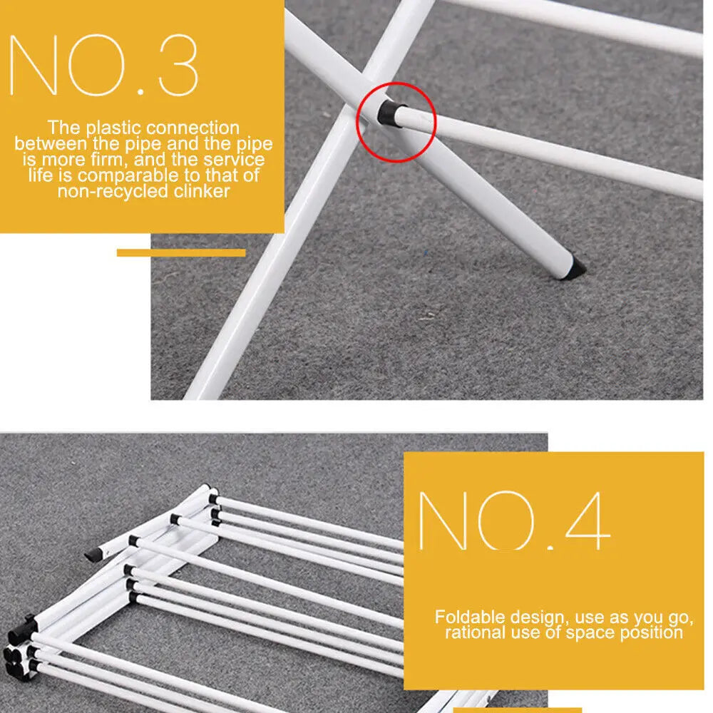 Heavy Duty Airer Drying Rack Clothes Horse Indoor Outdoor Laundry Rack~