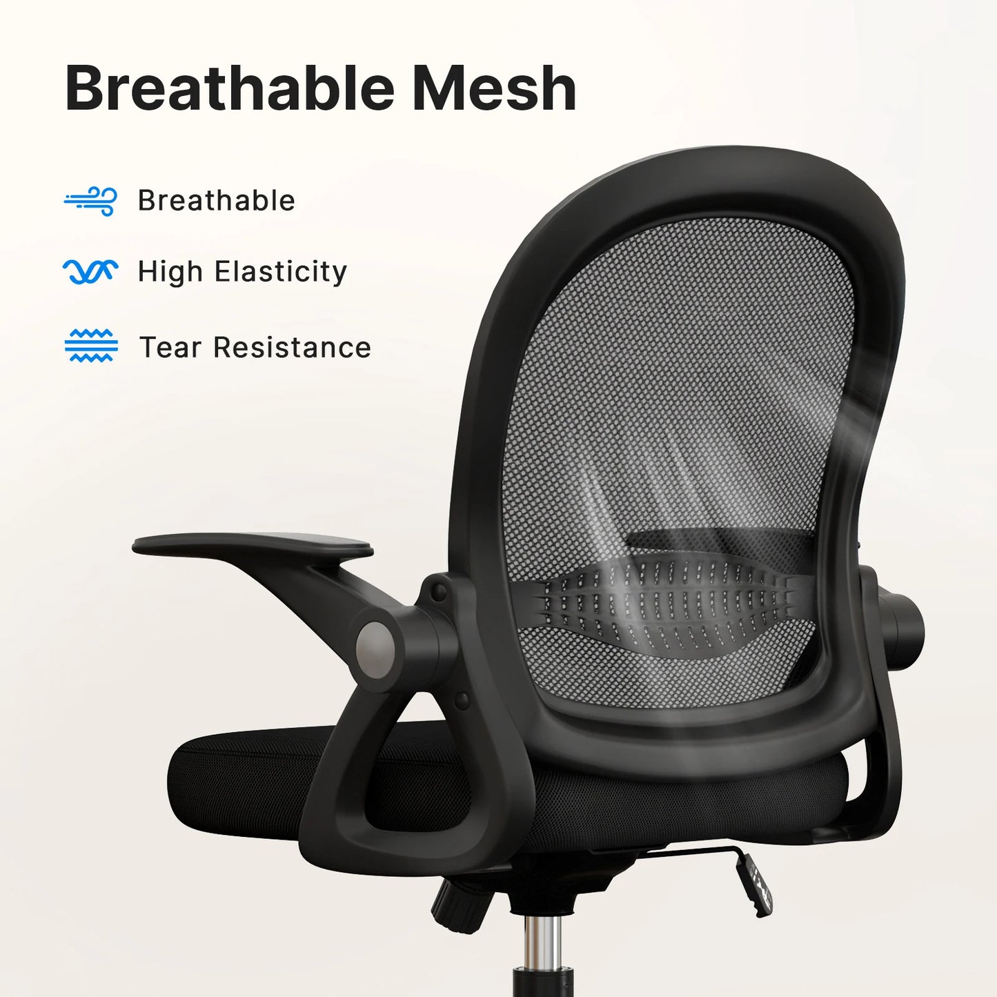 Home Office Chair Ergonomic Desk Chair Swivel Computer Chair Mid-Back Mesh Chair with Flip-up Armrests Lumbar Support for Home