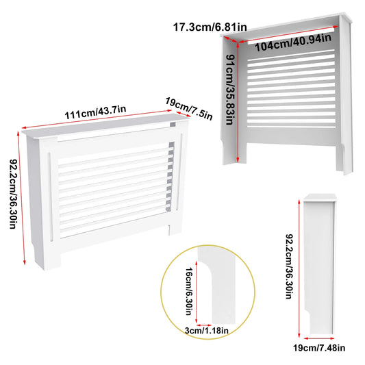 Wood Radiator Cover Modern Tall Radiator Shelf Large Heater Covers Horizontal Slats