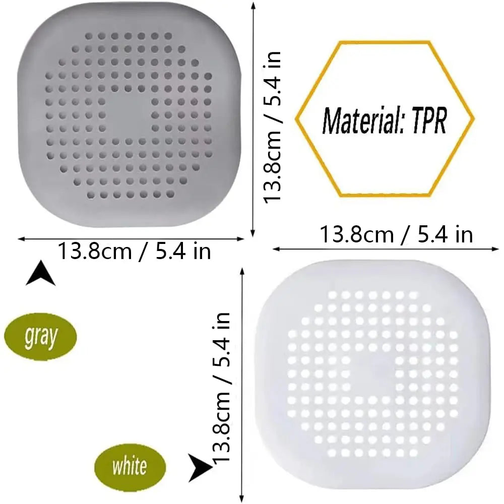 2 Pcs Silicone Drain Protector with Sucker, Sink Strainer Protector, Shower Drain Covers Hair Catch