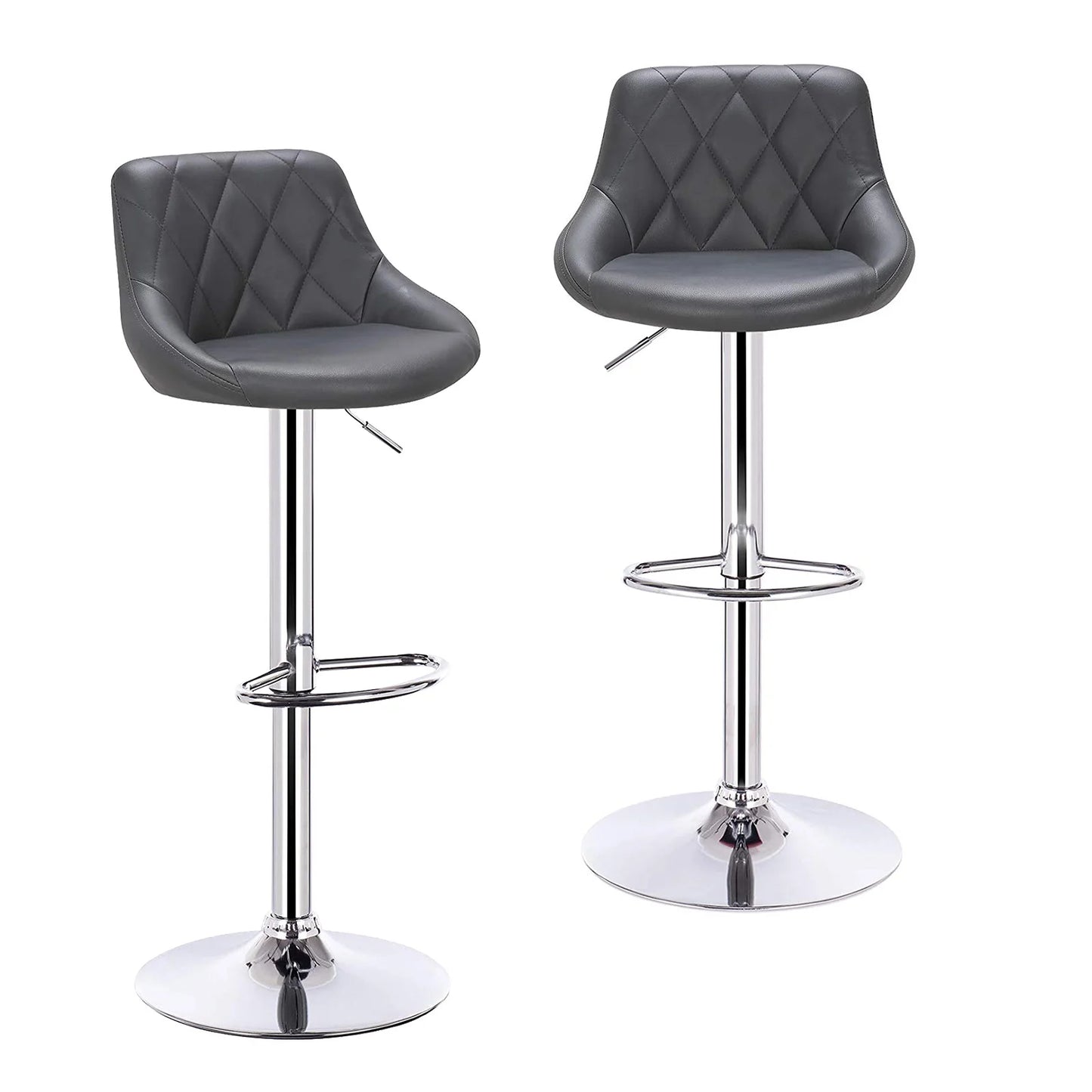 WOLTU 2PCS/Set Swivel Bar Chairs Leather/Velvet Rotating Bar Stool Height-Adjustable Lifting High Stool with Footrest for Home