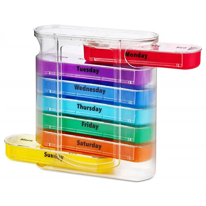 7 Days Pill Medicine Box Weekly Monthly Tablet Holder Storage Organizer Container Case Pill Box Splitters Pharmacy Pill Case Box