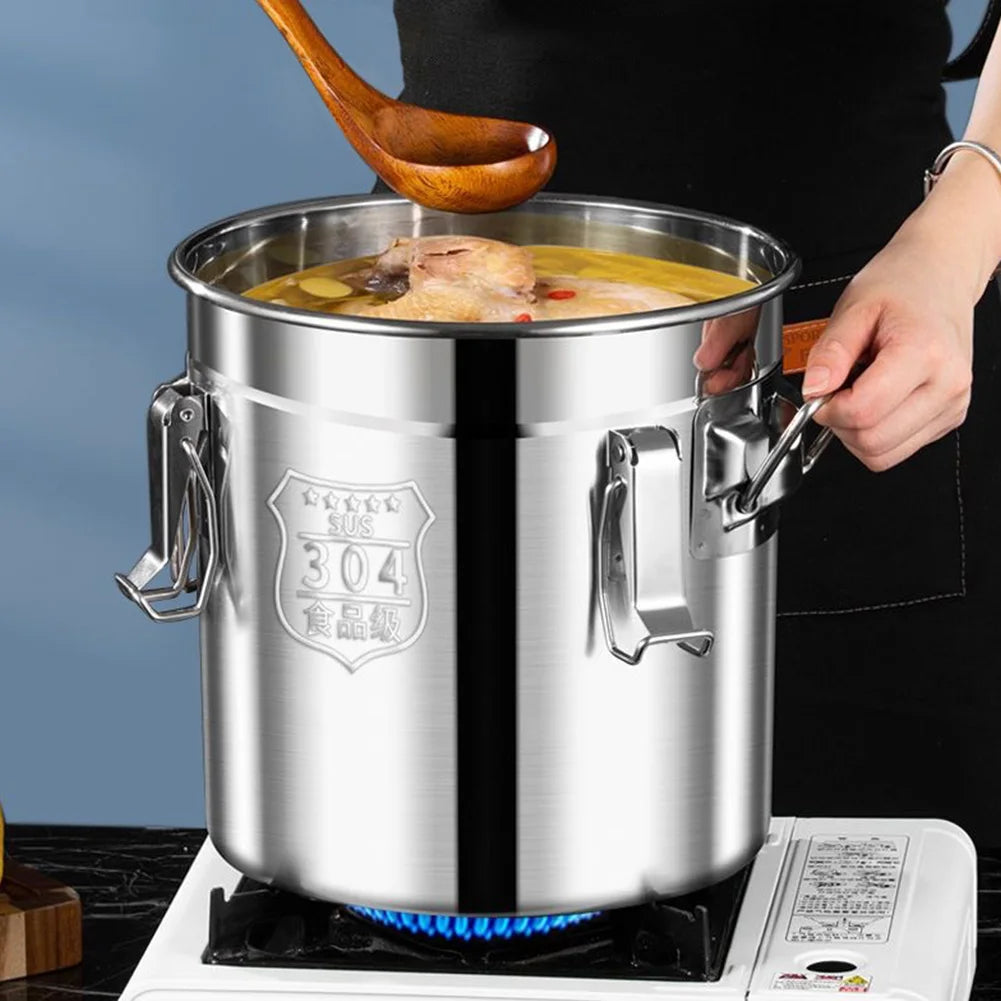 6/12L Stainless Steel Airtight Canister with Seal Lid Food Rice Oil Milk Storage Bucket Grain Storage Container for Home Kitchen