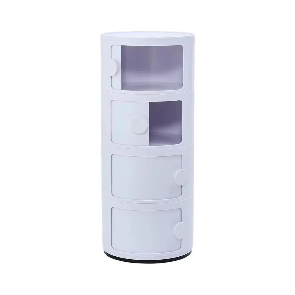 White 76cm Round 4 tiered Drawer Storage Unit Organizer