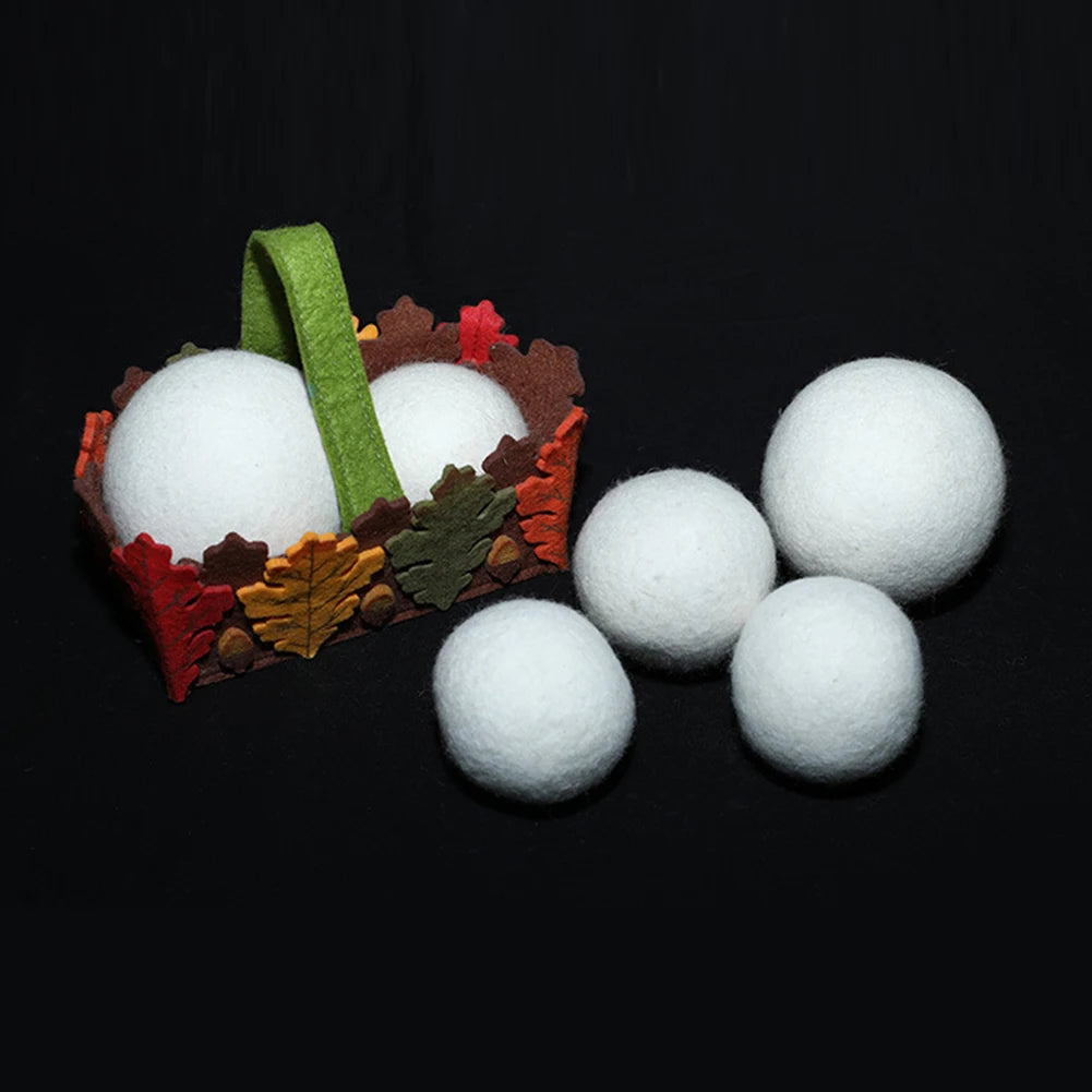 10-1PC Wool Dryer Balls Fabric Virgin Reusable Softener Laundry 3/4/5cm Dry Kit Ball Practical Home Washing Ball Wool Dryer Ball