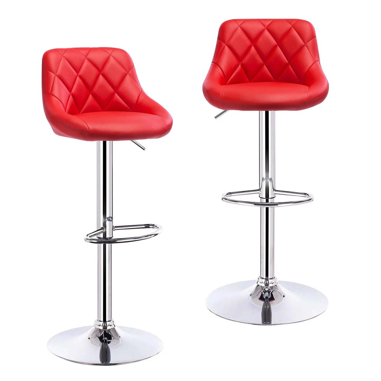 WOLTU 2PCS/Set Swivel Bar Chairs Leather/Velvet Rotating Bar Stool Height-Adjustable Lifting High Stool with Footrest for Home