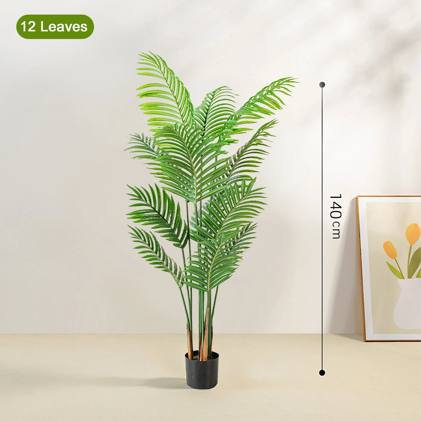 160cm Fake Tropical Palm Tree with 15 Leaves,Perfect Faux Plants in Pot for Indoor Outdoor House Home Office Modern Decoration
