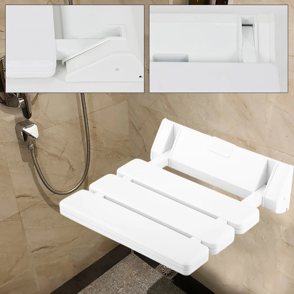 Foldable Shower Seat Wall Mounted for Bathroom Max 130kg