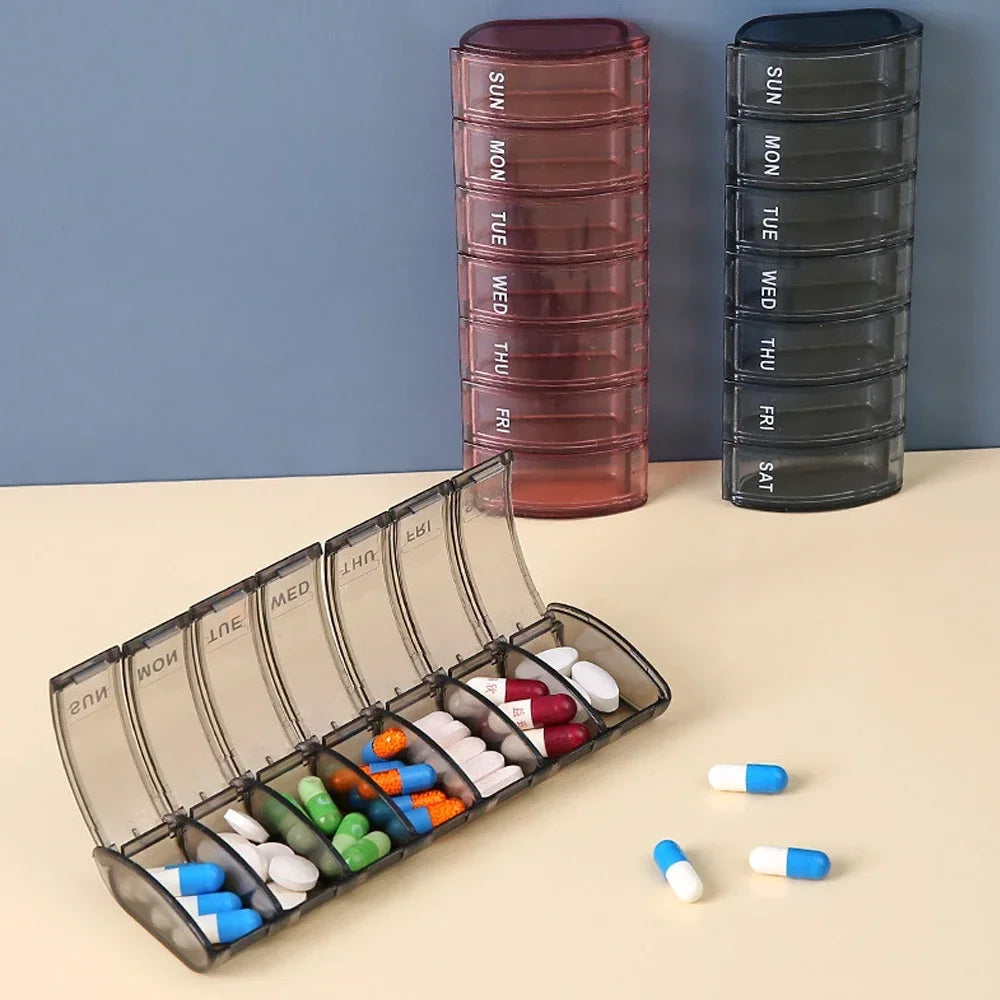 7 Day Pill Case, Daily Vitamin Case Medicine Box, Pill Containers for Medicine Supplements Fish Oil, Weekly Small Pill Organizer