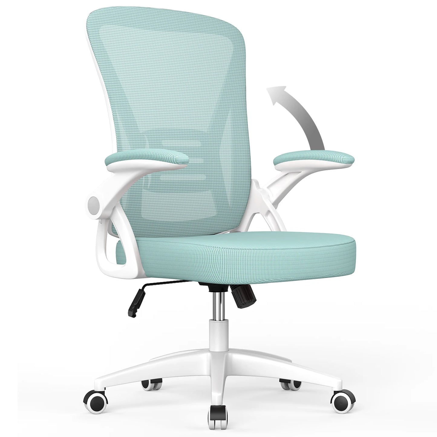 Ergonomic Office Chair  with 90° Flip-up Armrest Lumbar Support, Office Chair with Padded Seat Cushion Home Gaming Chairs