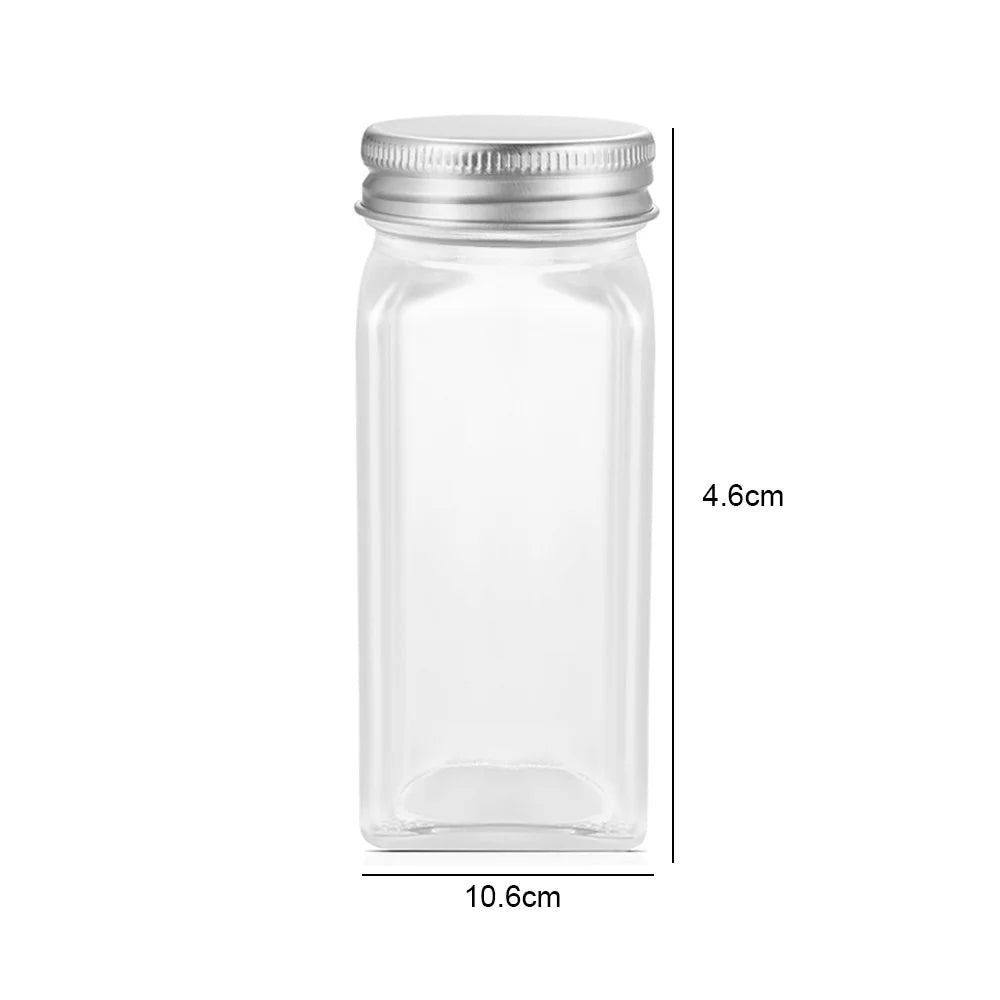 12pc 120ML bottle Glass Spice Bottle Jars Spice Jar Set Transparent Seasoning Storage Bottles Kitchen Salt Bottle