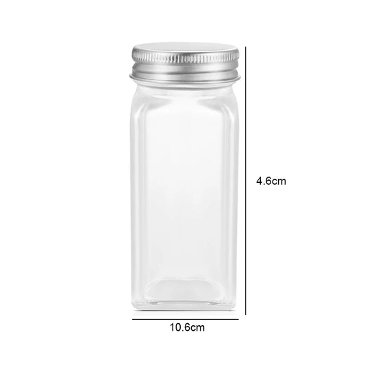 12pc 120ML bottle Glass Spice Bottle Jars Spice Jar Set Transparent Seasoning Storage Bottles Kitchen Salt Bottle