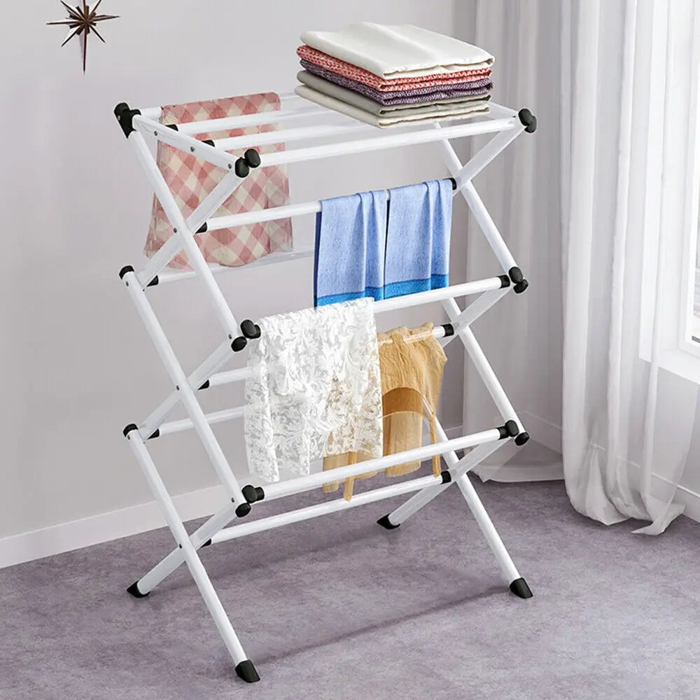 Heavy Duty Airer Drying Rack Clothes Horse Indoor Outdoor Laundry Rack~