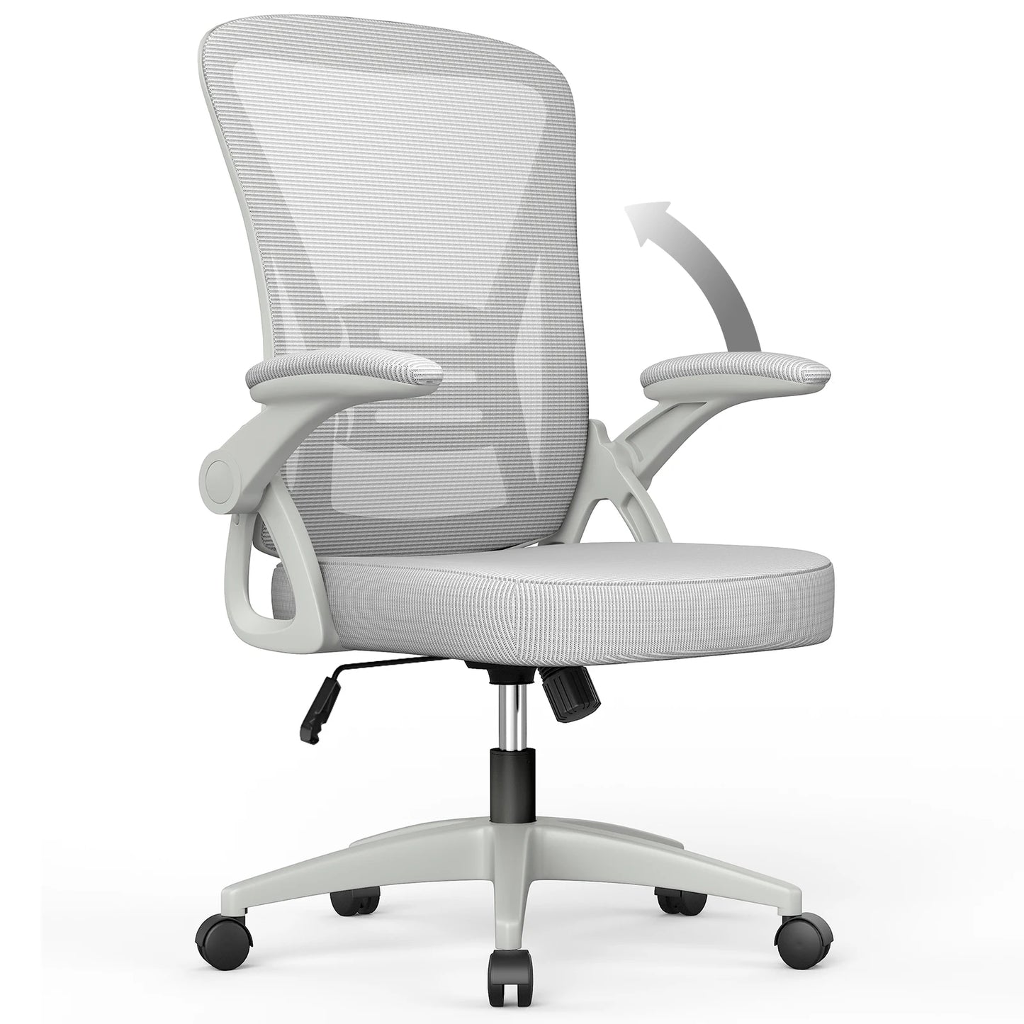 Ergonomic Office Chair  with 90° Flip-up Armrest Lumbar Support, Office Chair with Padded Seat Cushion Home Gaming Chairs