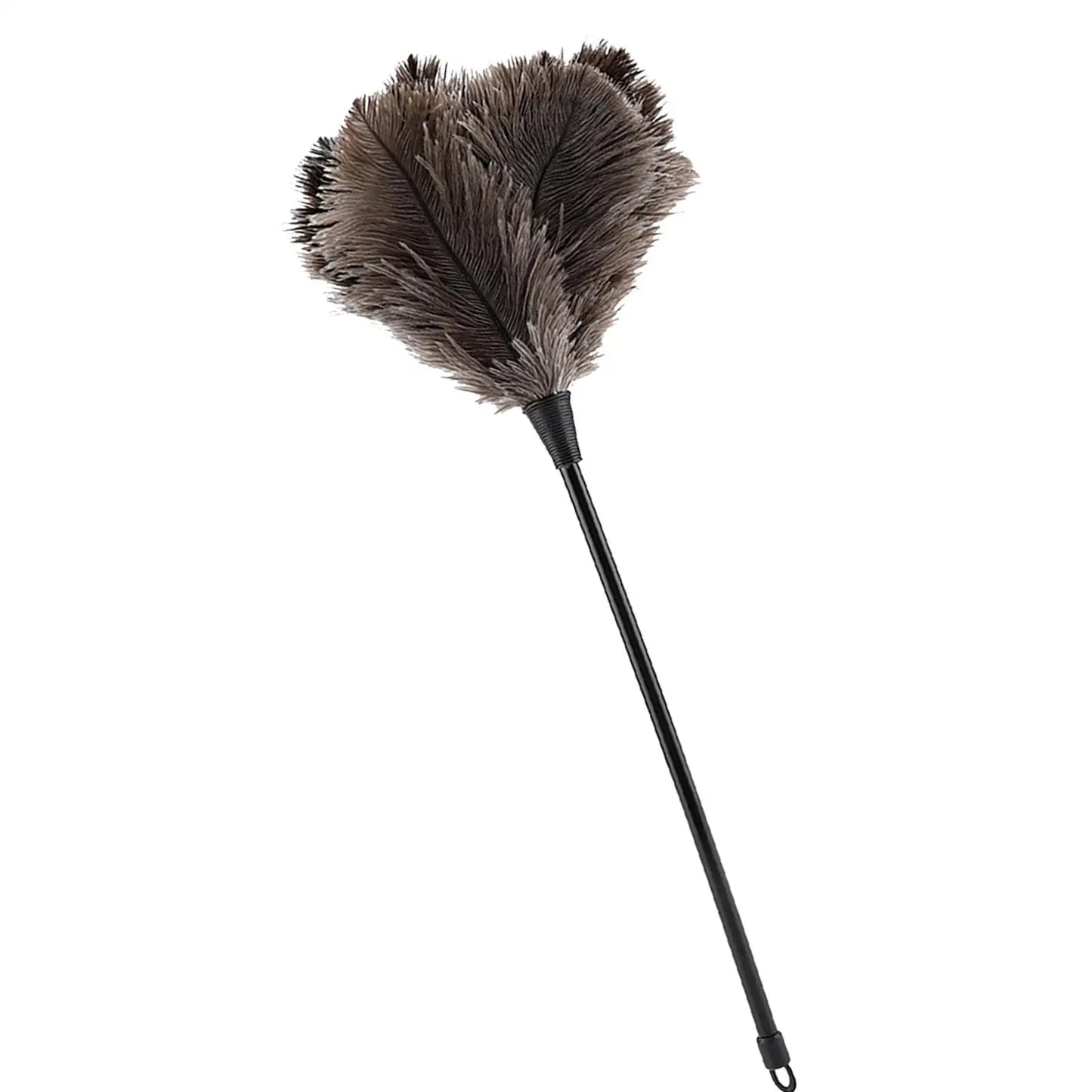 40cm Natural Ostrich Feather Duster with Handle - Ideal for Cleaning Books, Keyboards & Home Décor