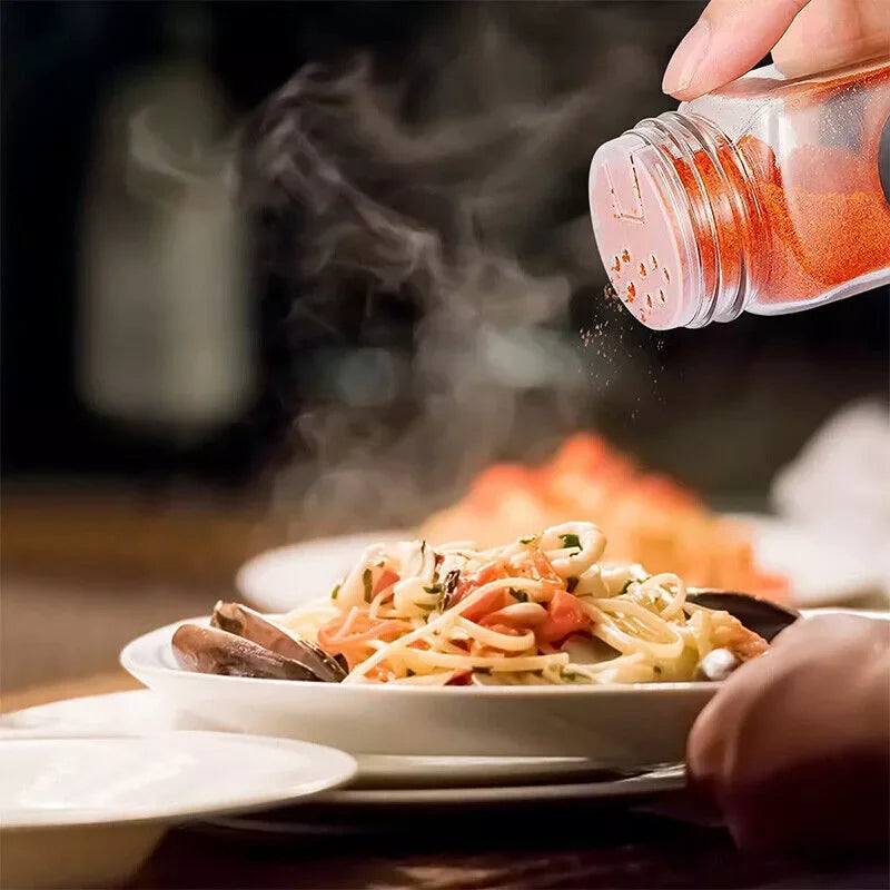 12pc 120ML bottle Glass Spice Bottle Jars Spice Jar Set Transparent Seasoning Storage Bottles Kitchen Salt Bottle