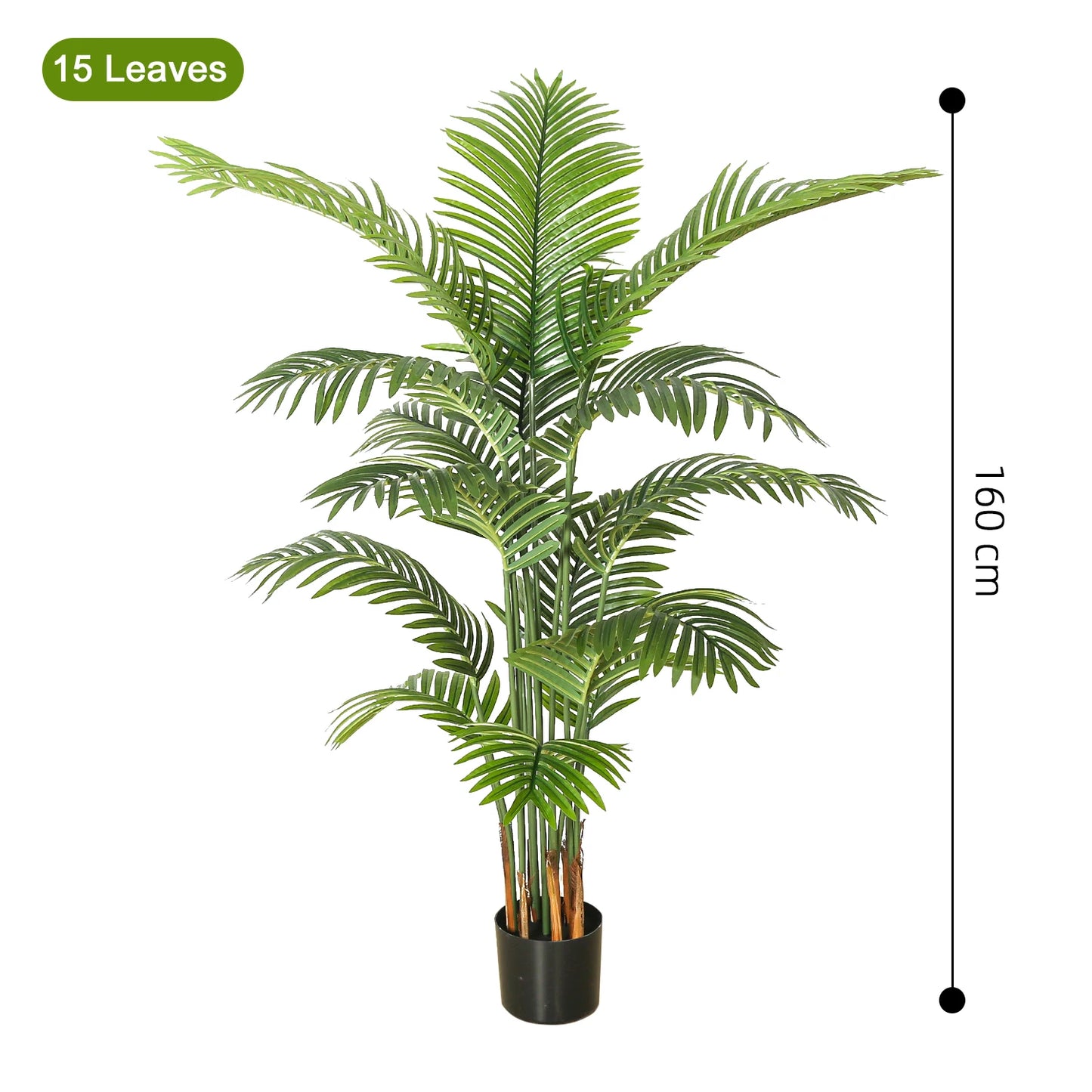 160cm Fake Tropical Palm Tree with 15 Leaves,Perfect Faux Plants in Pot for Indoor Outdoor House Home Office Modern Decoration