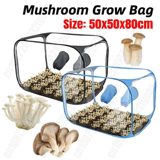 Mushroom Grow Bag Large Still Air Box Transparent For Mushroom Grow Kit Foldable Mushroom Grow Bag Edible Fungus Cultivation
