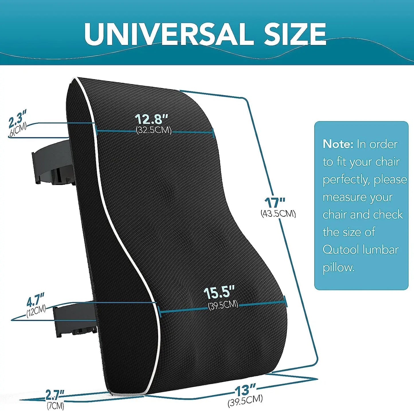 Lumbar Support Pillow, Memory Foam Back Support Cushion Lumbar Support for Office Chair, Car Seat, Recliner