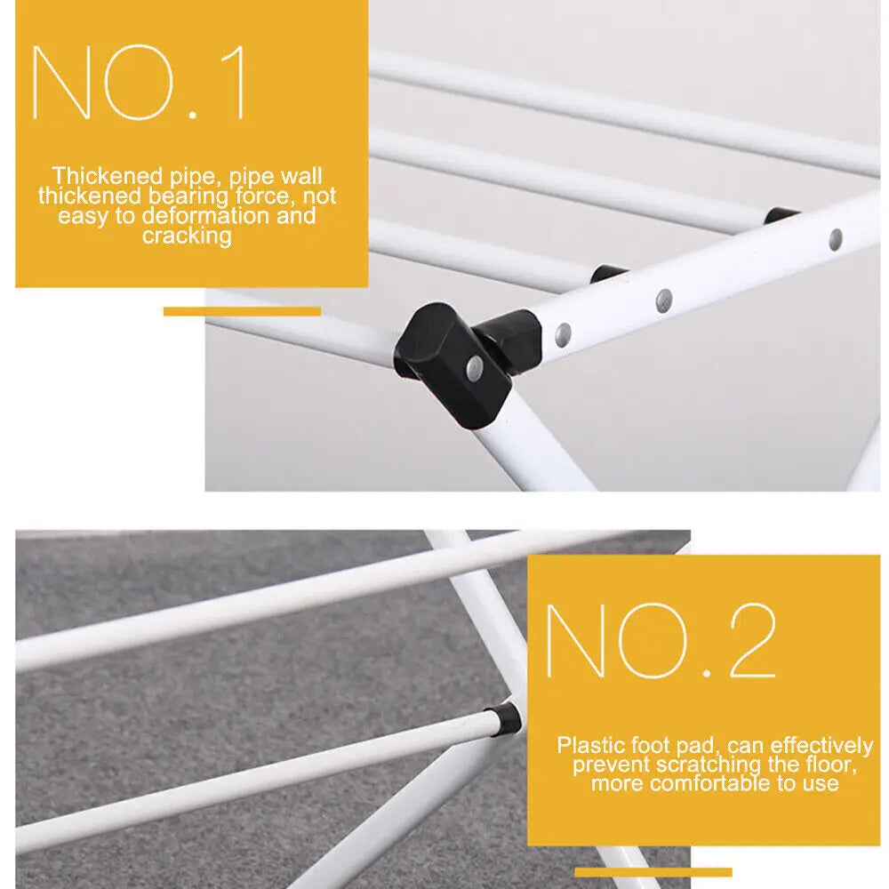 Heavy Duty Airer Drying Rack Clothes Horse Indoor Outdoor Laundry Rack~