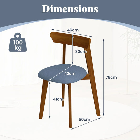 GOFLAME Wood Dining Chairs Set of 2 Modern Kitchen Chairs with Rubber Wood Frame