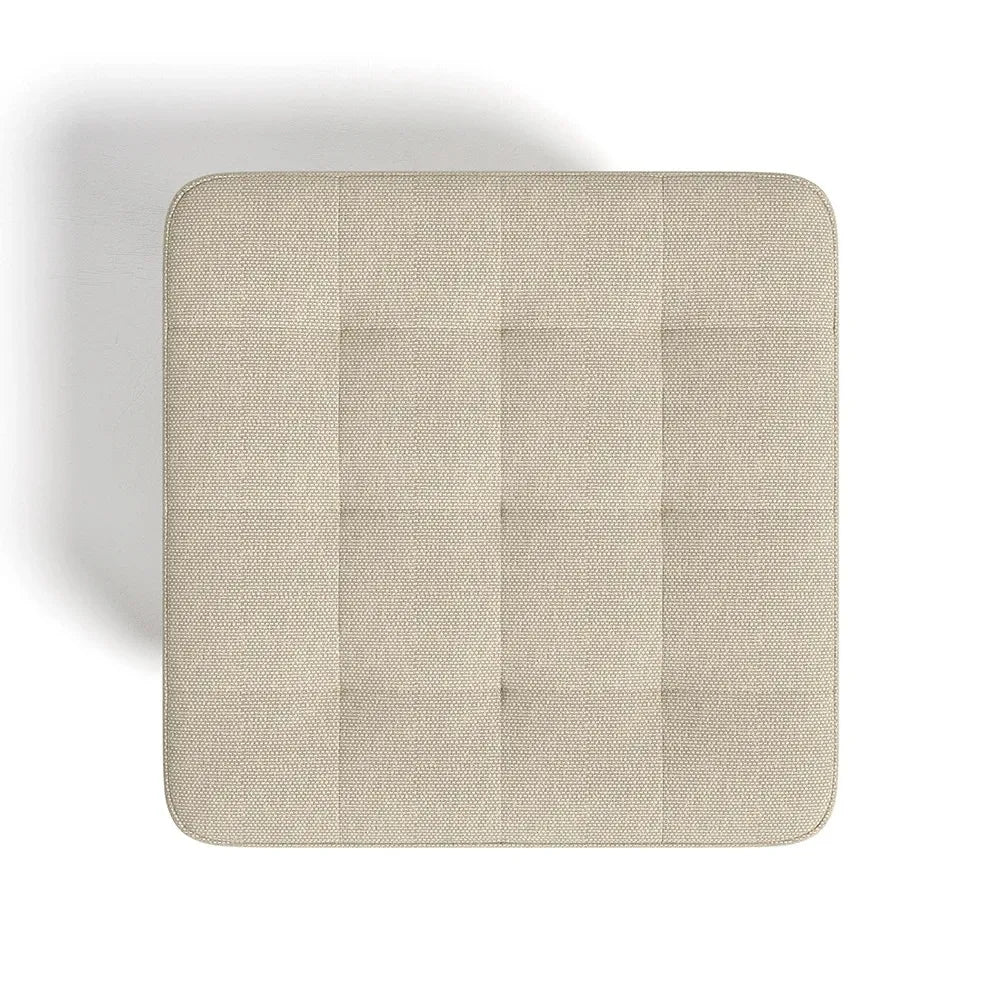 Linen Fabric Padded Household Multifunctional  Wooden Leg Footstool