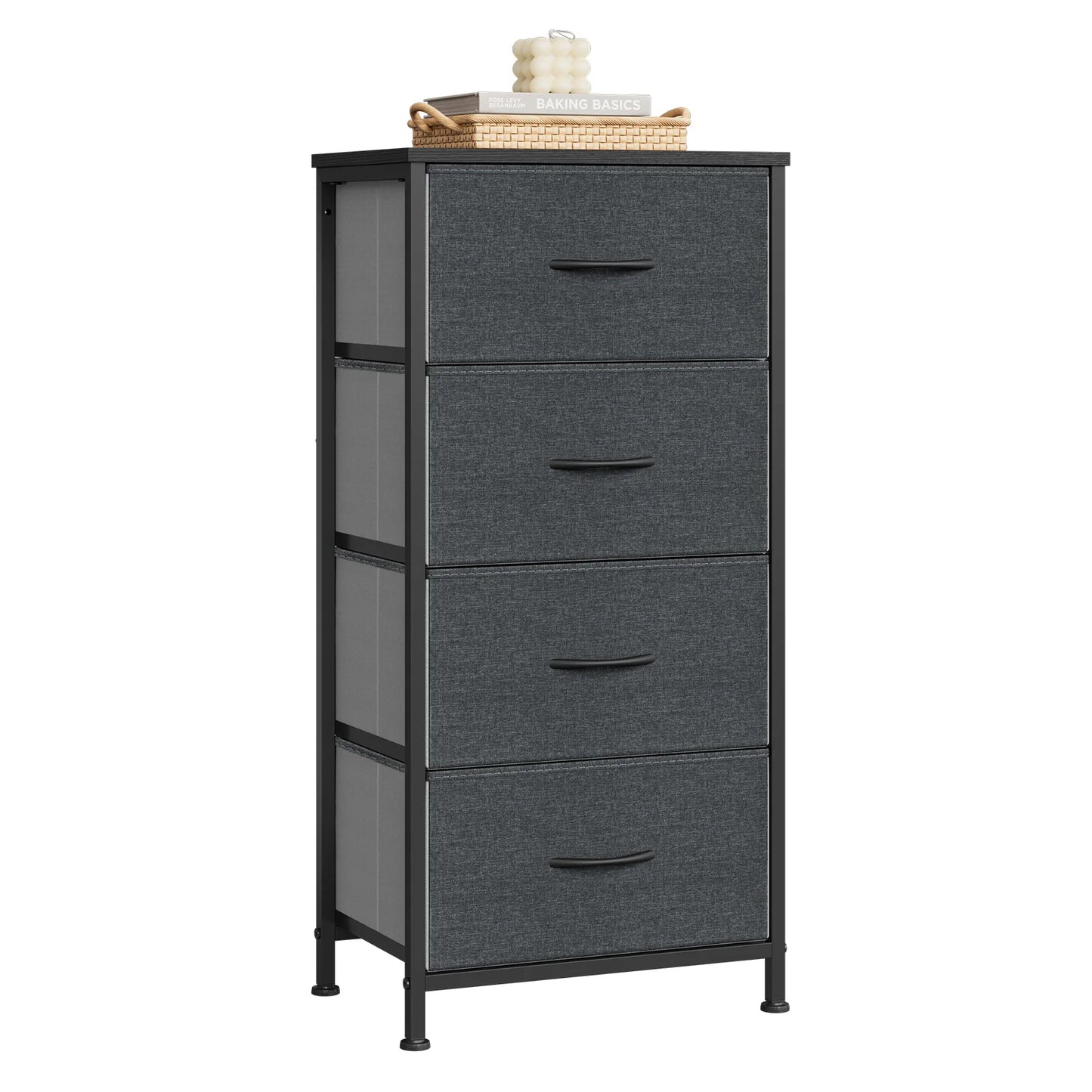 Fabric Chest of Drawers with 4 Drawers