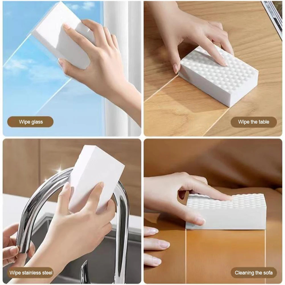 10-50Pcs High Density Magic Sponge Eraser Double Compressed Melamine Sponge Bathroom Office Kitchen Cleaning Sponge Brush