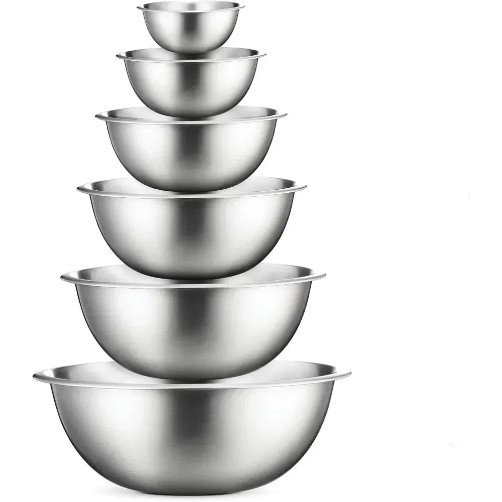 Stainless Steel Mixing Bowls Set for Kitchen Dishwasher Safe Nesting Bowls for Cooking Baking Meal Prepping