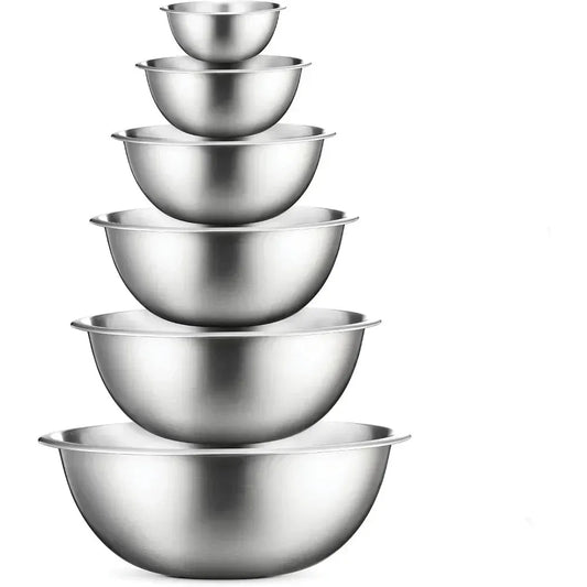 Stainless Steel Mixing Bowls Set for Kitchen Dishwasher Safe Nesting Bowls for Cooking Baking Meal Prepping