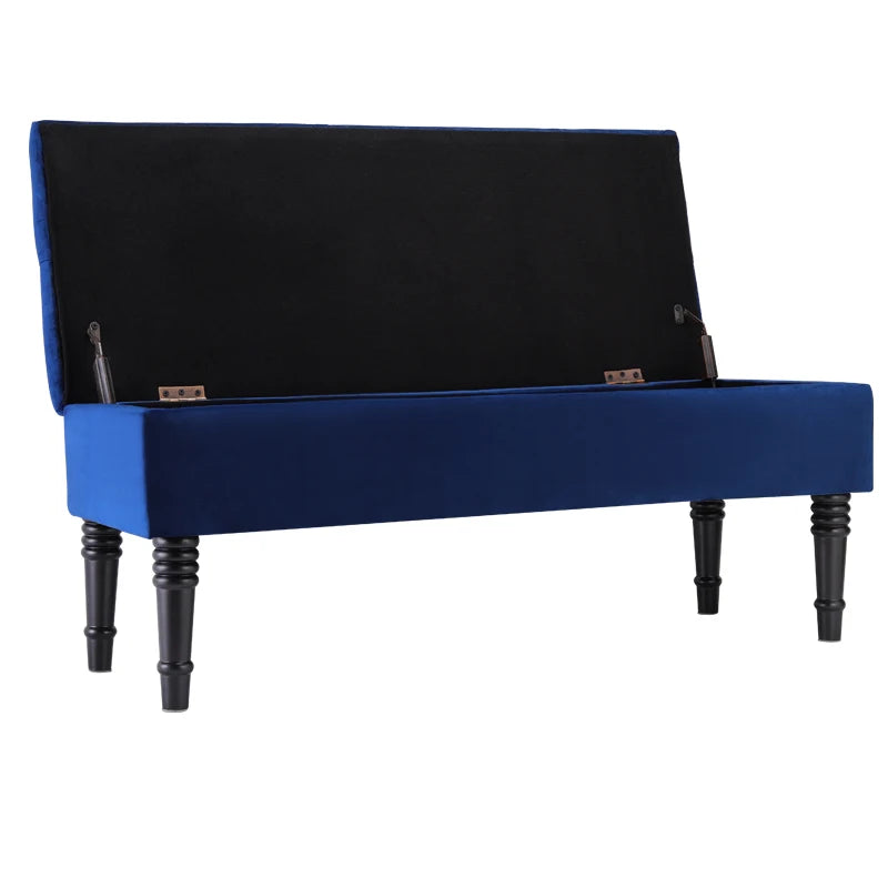 Buttoned Velvet Ottoman Storage Footstool