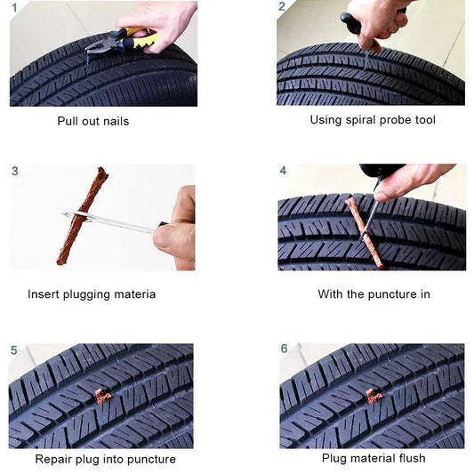 [UK STOCK] 22pc Car Tire Repair Tools set Tire Repair Glue, Glue Strips, Allen Wrench Motorcycle Bike Auto repair Wrench