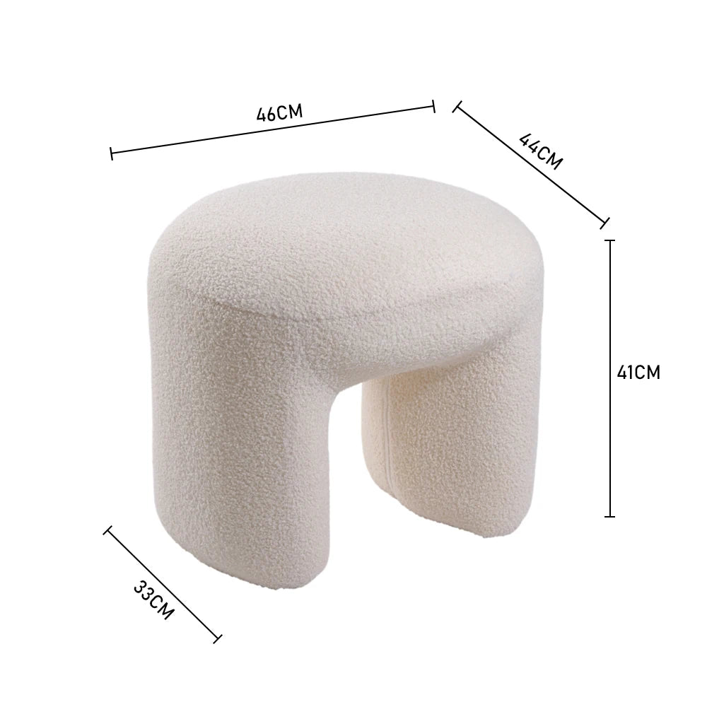 Multifunctional Household Modern Teddy Bear Fur Upholstered Ottoman