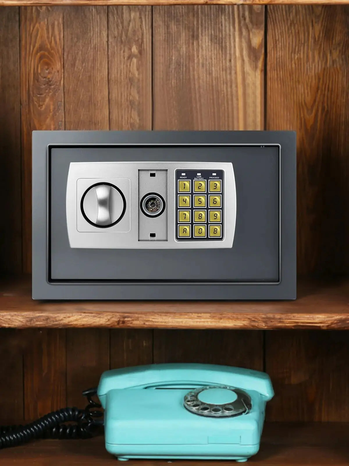 Fireproof 8.5L Electronic Password Security Safe Money Cash Deposit Box Office Home Safe Password Key Anti-theft Safe Box Home