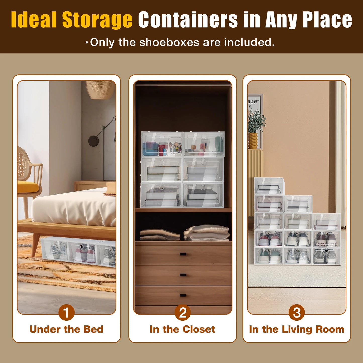 Modern Mini 24pcs Transparent Shoes Organizers Assemblable Plastic Thickened Foldable Dustproof Storage Box