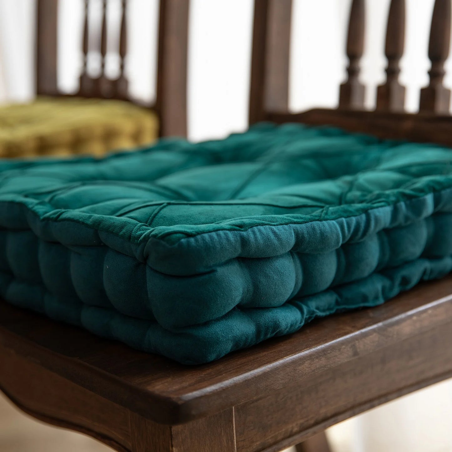 Dutch Velvet Thickened Chair Cushion Armchair Booster Cushion Seat Pad Jacquard Seat Riser Cushion for Chair Floor with Handles